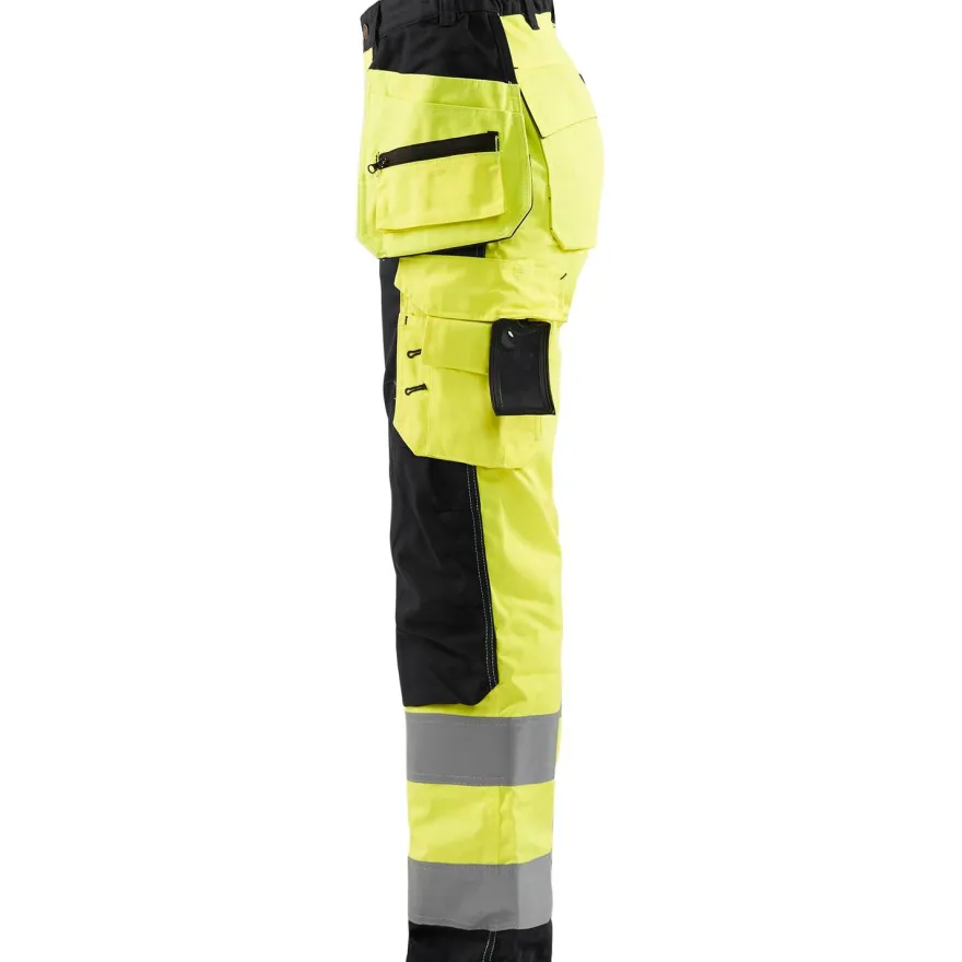 Naisten riipputaskuhousut Blåkläder 7156 Highvis, huomiokeltainen/musta