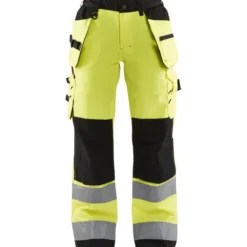 Naisten riipputaskuhousut Blåkläder 7156 Highvis, huomiokeltainen/musta