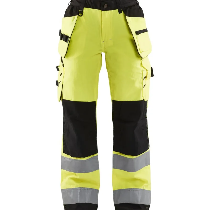 Naisten riipputaskuhousut Blåkläder 7156 Highvis, huomiokeltainen/musta