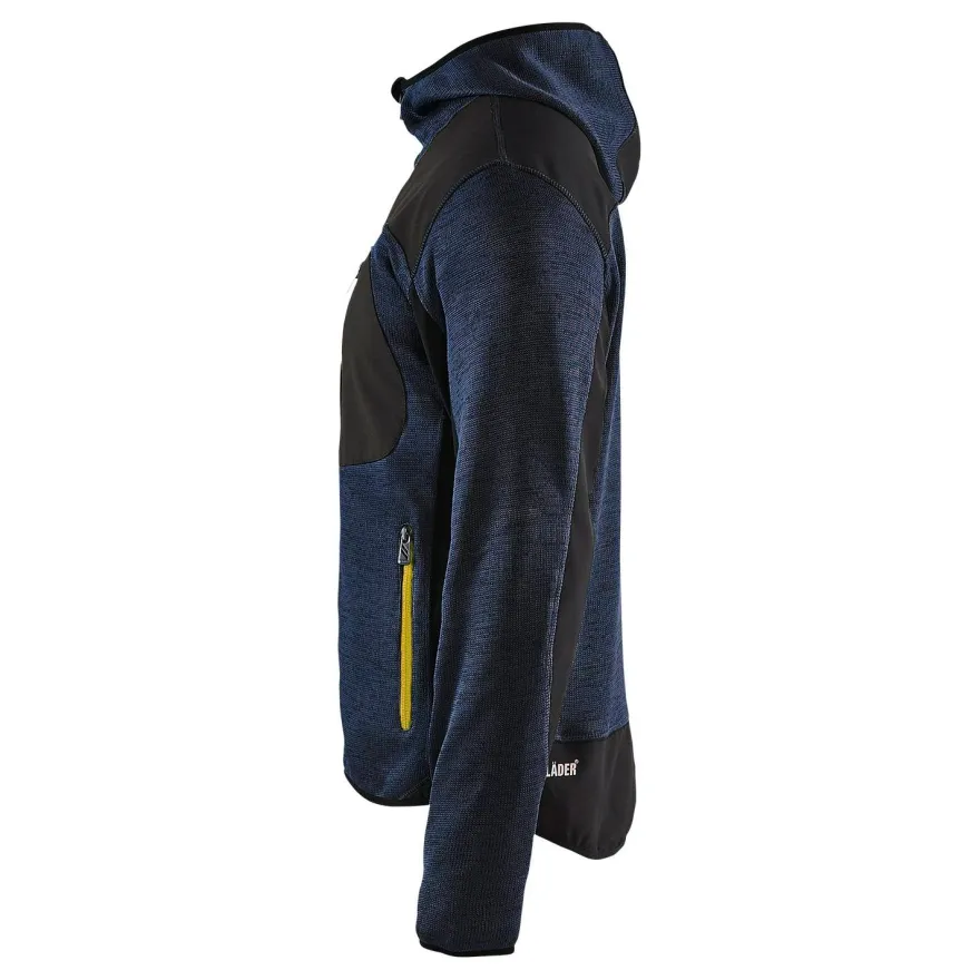 Neulottu softshell-takki Blåkläder 4930, tummansininen/keltainen