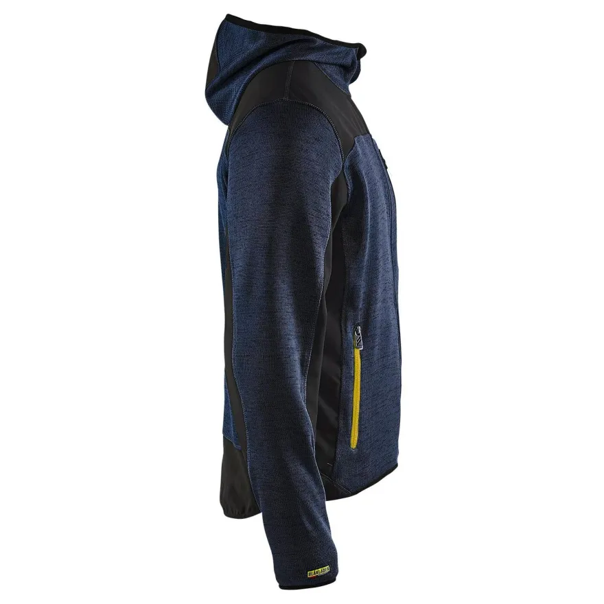 Neulottu softshell-takki Blåkläder 4930, tummansininen/keltainen