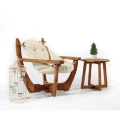 Nojatuoli Linento Garden Relax, kastanja, beige