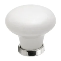 Nuppivedin Beslag Design 24081, Ø 30x30 mm, valkoinen posliini + nikkeli