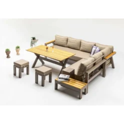 Oleskeluryhmä Linento Garden Daisy, 8-istuttava, beige