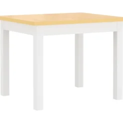 3-osainen lasten pöytä ja tuolisarja säilytyspenkillä, valkoinen ja beige, MDF
