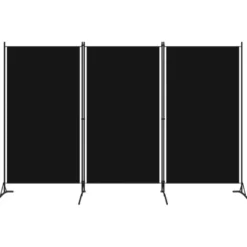 3-paneelinen tilanjakaja, musta, 260x180 cm