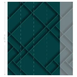 Paneelitapetti PhotowallXL 3D wall Paneling Diagonal, 2.00x2.79m, vihreä