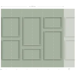 Paneelitapetti PhotowallXL 3D Wall Paneling, 3.00x2.79m, vihreä