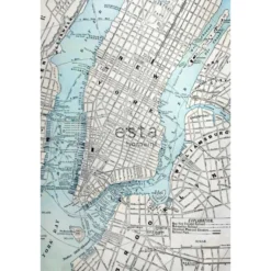 Paneelitapetti PhotowallXL Old Street Map NY 157702 1860x2790 mm