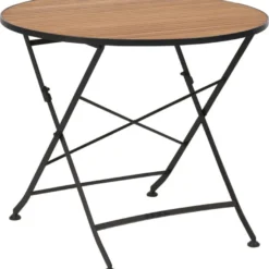 Parvekepöytä Brafab Brewer, Ø85cm, musta/tiikki
