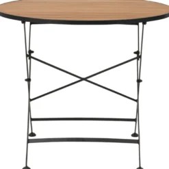 Parvekepöytä Brafab Brewer, Ø85cm, musta/tiikki