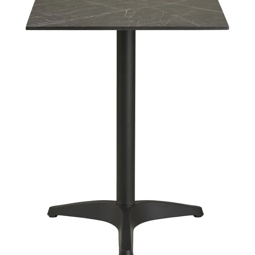 Parvekepöytä House Nordic Bistro, 60x60x73cm, alumiinijalustalla, tummanharmaa marmorikuosi