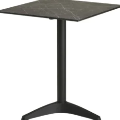Parvekepöytä House Nordic Bistro, 60x60x73cm, alumiinijalustalla, tummanharmaa marmorikuosi