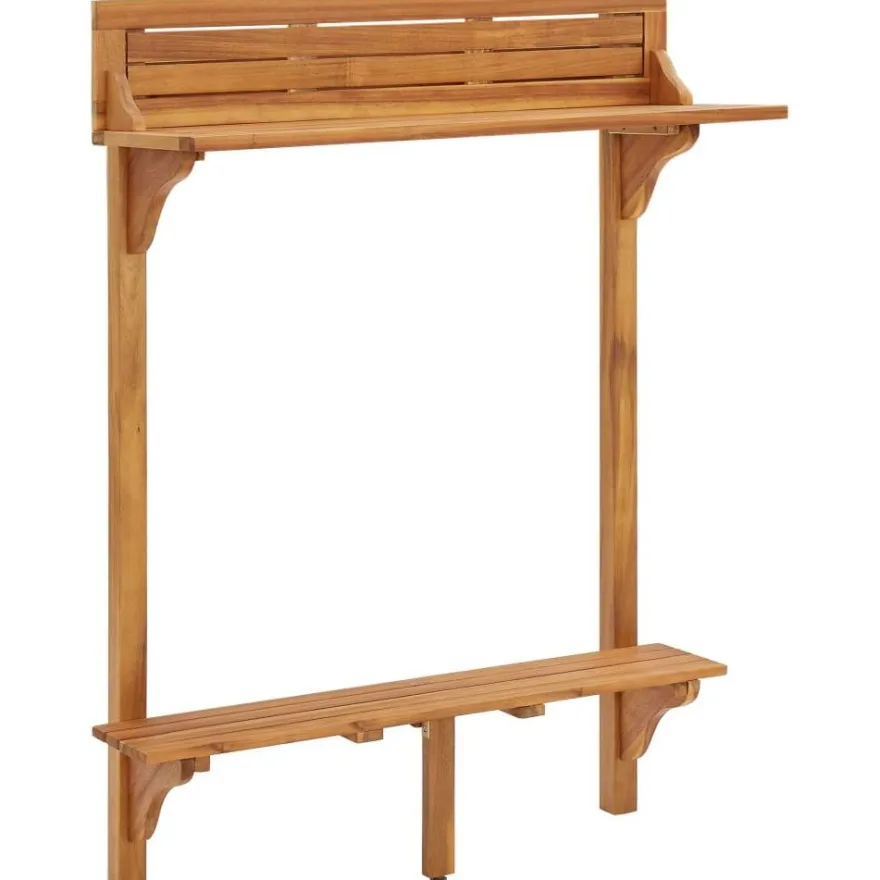 Parvekkeen baaripöytä 90x37x122,5 cm täysi akaasiapuu