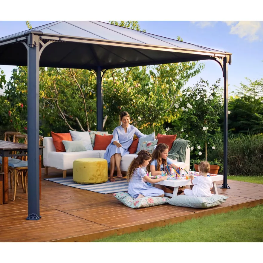 Paviljonki Palram-Canopia Palermo 3600, 3.6x3.6m, 13m², harmaa