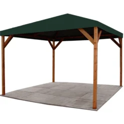 Paviljonki 4x4m, ruskea/vihreä