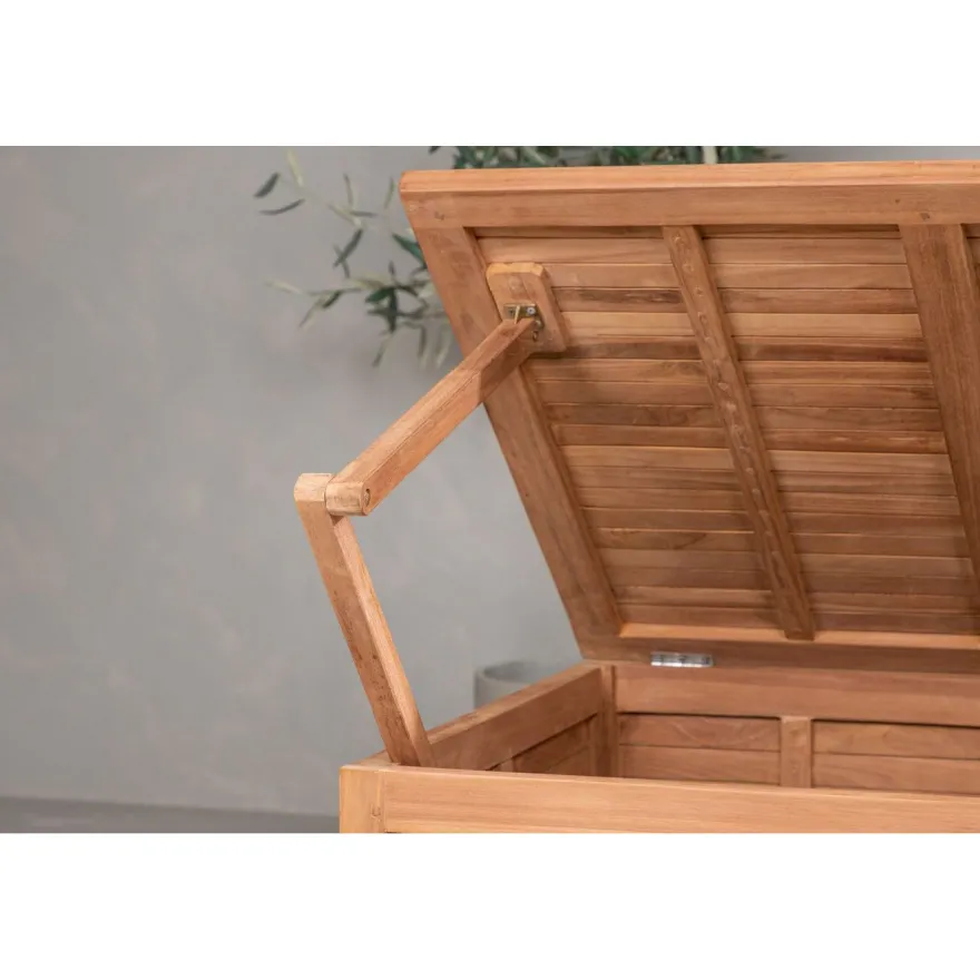 Pehmustelaatikko Venture Home Trento, 70x130x46cm, luonnollinen tiikki