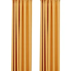 Pellavamaiset pimennysverhot koukuilla 2 kpl kelt. 140x225cm