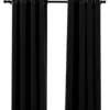 Pellavamaiset pimennysverhot renkailla 2 kpl musta 140x175cm