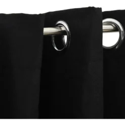 Pellavamaiset pimennysverhot renkailla 2 kpl musta 140x175cm