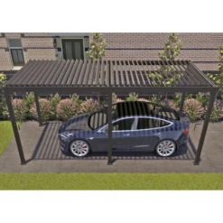 Pergola Home4you Mirador-111, 300x300cm, tummanharmaa