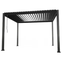 Pergola Home4you Mirador-111, 300x300cm, tummanharmaa