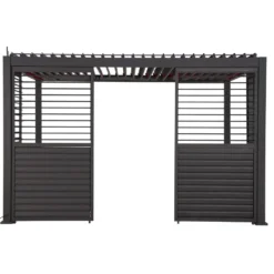 Pergolan säleikköpaneeli Home4you Mirador-111(4m), 123,5x238,6cm, tummanharmaa