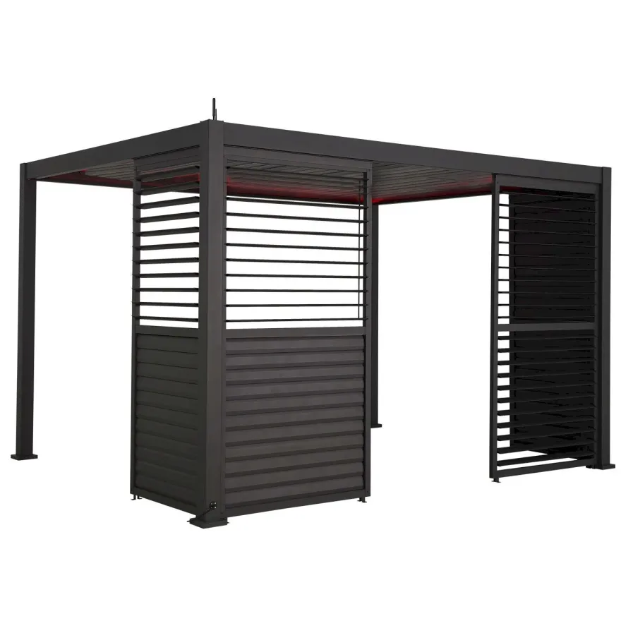 Pergolan säleikköpaneeli Home4you Mirador-111(4m), 123,5x238,6cm, tummanharmaa