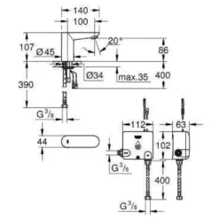 Pesuallashana Grohe Euroeco Cosmopolitan E Powerbox