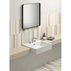Pesuallas Interia Kube X 55x47cm, 3 hanareikää, ExtraGlaze-pinnoite, valkoinen