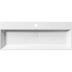 Pesuallas Interia Kube X 120x47cm, tasainen pohja, ExtraGlaze-pinnoite, valkoinen