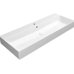 Pesuallas Interia Kube X 120x47cm, tasainen pohja, ExtraGlaze-pinnoite, valkoinen