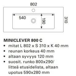 Pesuallas Otsoson Miniclever, valkoinen, eri kokoja