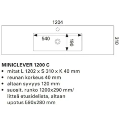 Pesuallas Otsoson Miniclever, valkoinen, eri kokoja