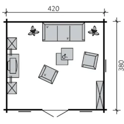 Pihamökki Skan Holz Montreal 2, 16m²