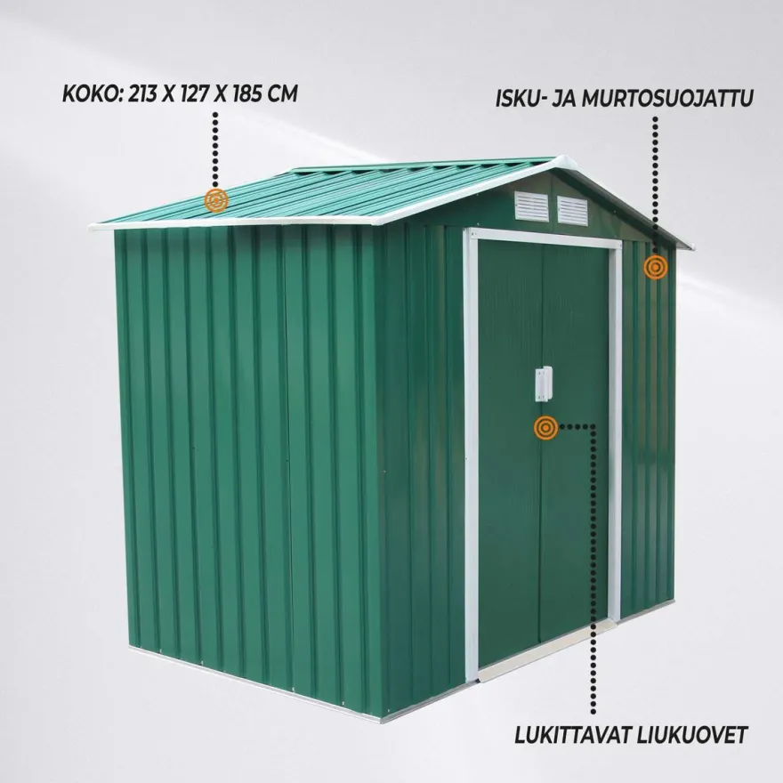 Pihavarasto Fornorth, 2.71m², vihreä
