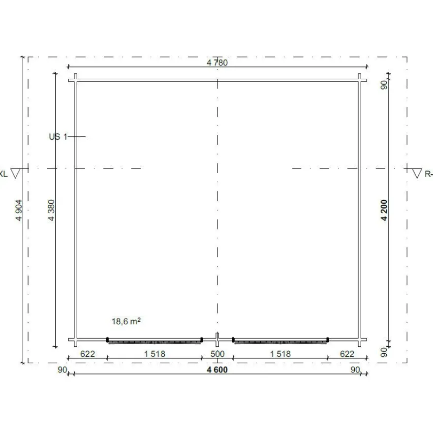 Pihavarasto/lato LP Garden R-XL, 20m², rakomallinen