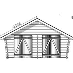Pihavarasto/lato LP Garden U-XXL, 25m², vinoumpiseinäinen
