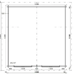 Pihavarasto/lato LP Garden U-XXL, 25m², vinoumpiseinäinen