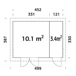 Pihavarasto Palmako Kalle, 13,5m²