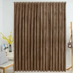 Pimennysverho koukuilla sametti beige 290x245 cm