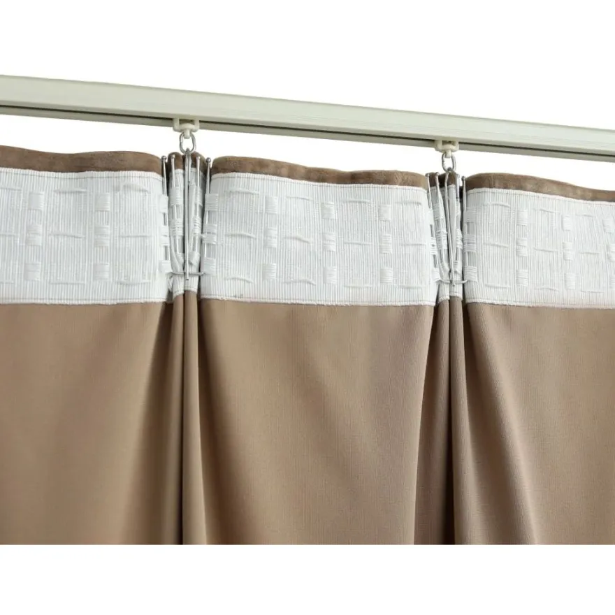 Pimennysverho koukuilla sametti beige 290x245 cm