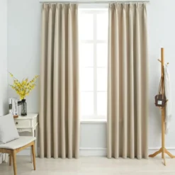 Pimennysverhot koukuilla 2 kpl beige 140x225 cm