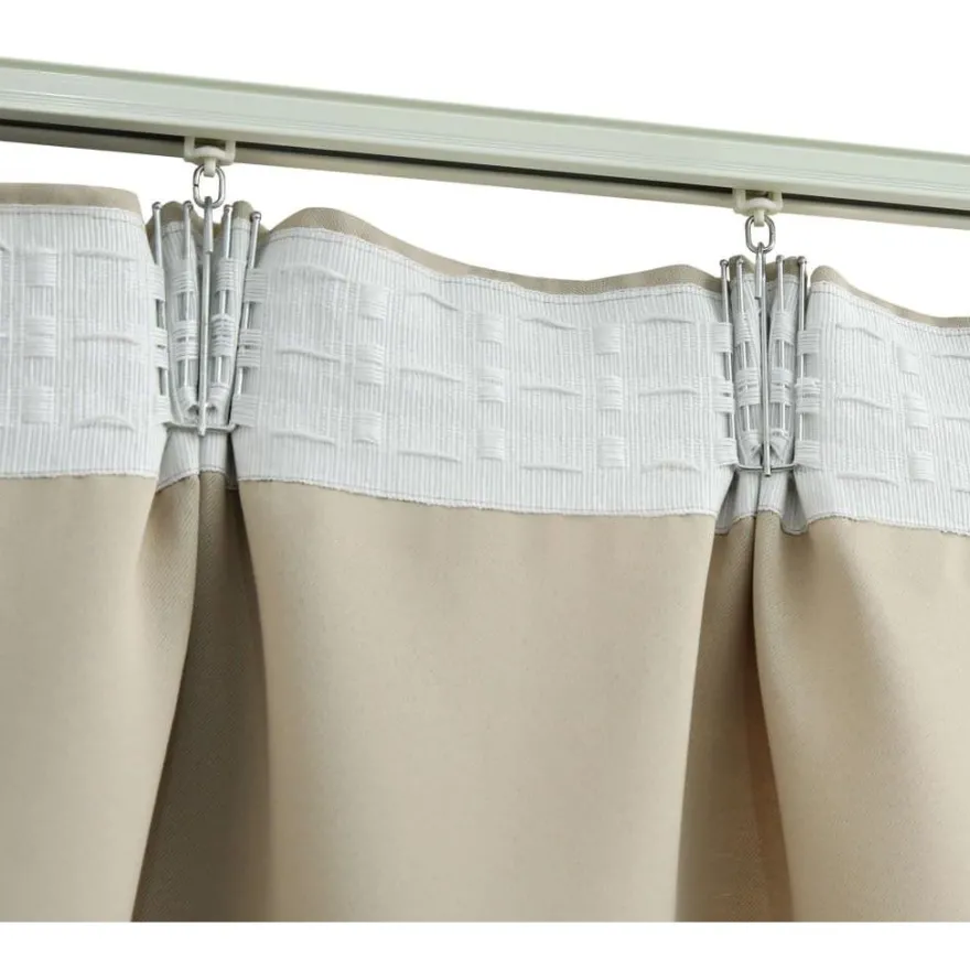 Pimennysverhot koukuilla 2 kpl beige 140x225 cm