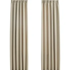 Pimennysverhot koukuilla 2 kpl beige 140x225 cm