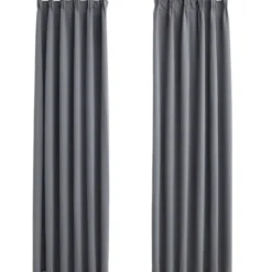 Pimennysverhot koukuilla 2 kpl harmaa 140x175cm