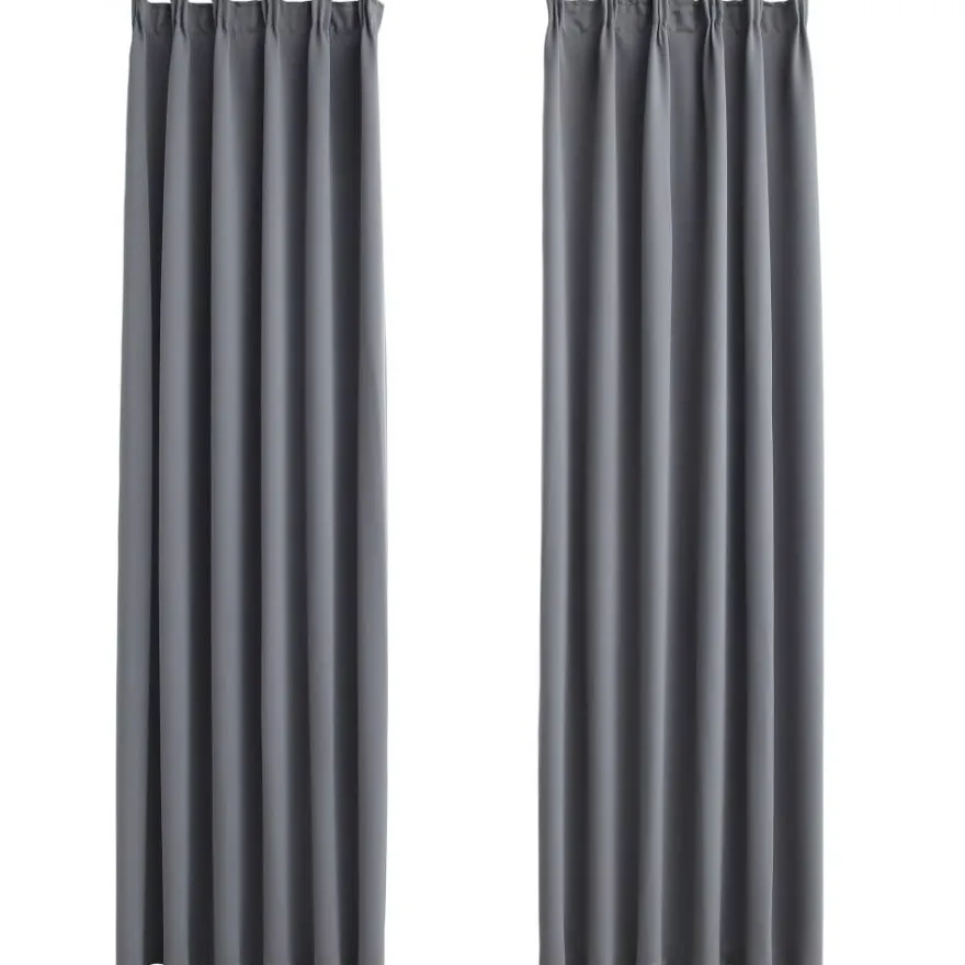 Pimennysverhot koukuilla 2 kpl harmaa 140x175cm