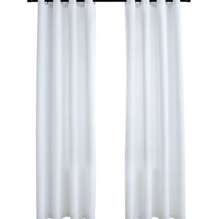 Pimennysverhot metallirenkailla 2 kpl valkoinen 140x175 cm