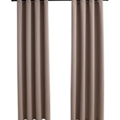 Pimennysverhot metallirenkailla 2kpl ruskeanharmaa 140x225 cm