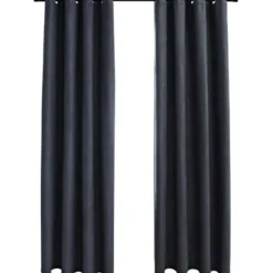 Pimennysverhot metallirenkailla 2 kpl antrasiitti 140x245 cm